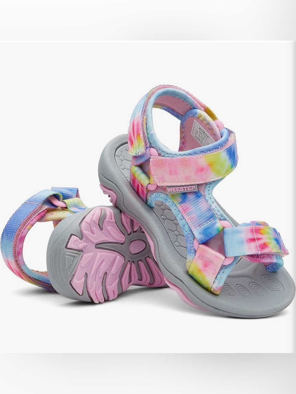 Kids Rainbow Tie-Dye Sandals - Pink/Multicolor
